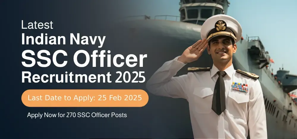 Indian Navy Invites Applications for Short Service Commission (SSC) Officers – Jan 2026 Course