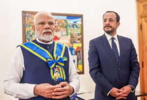 Prime Minister receives the Grand Cross of the Order of Makarios III