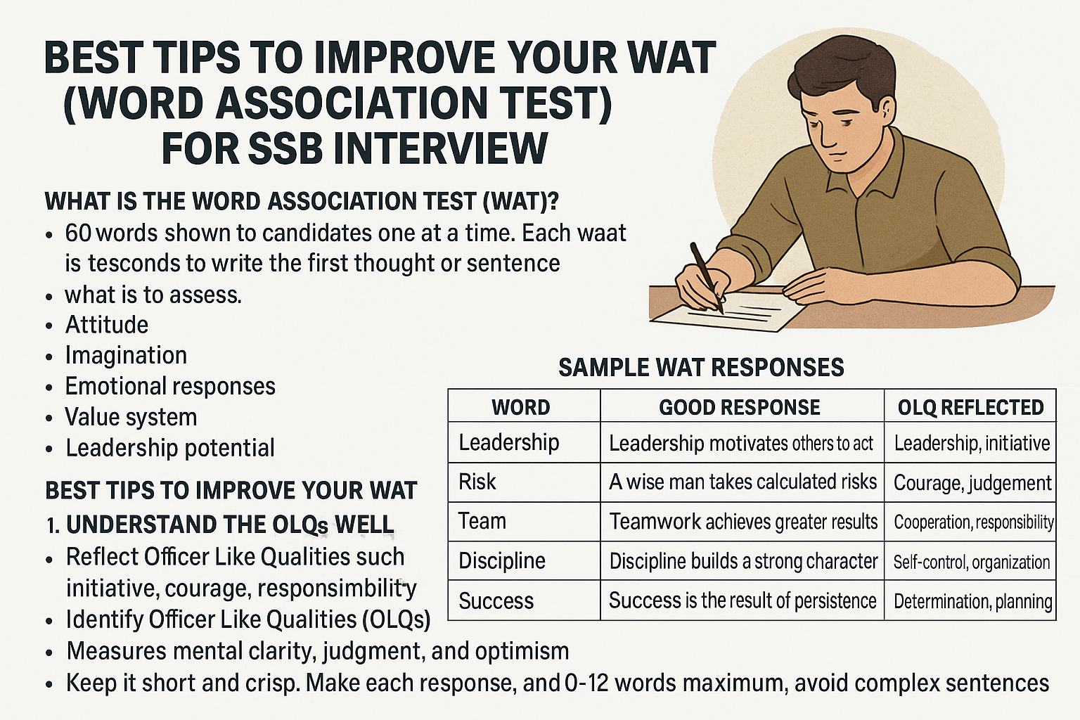 BEST TIPS TO IMPROVE YOUR WAT (WORD ASSOCIATION TEST) FOR SSB INTERVIEW