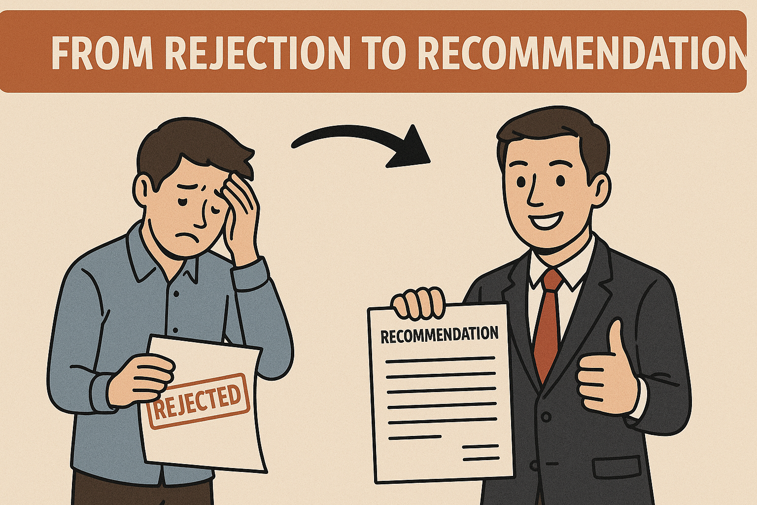motivational story : from rejection to recommendation