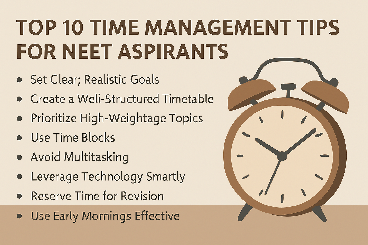 TOP 10 TIME MANAGEMENT TIPS FOR NEET ASPIRANTS – A COMPLETE GUIDE