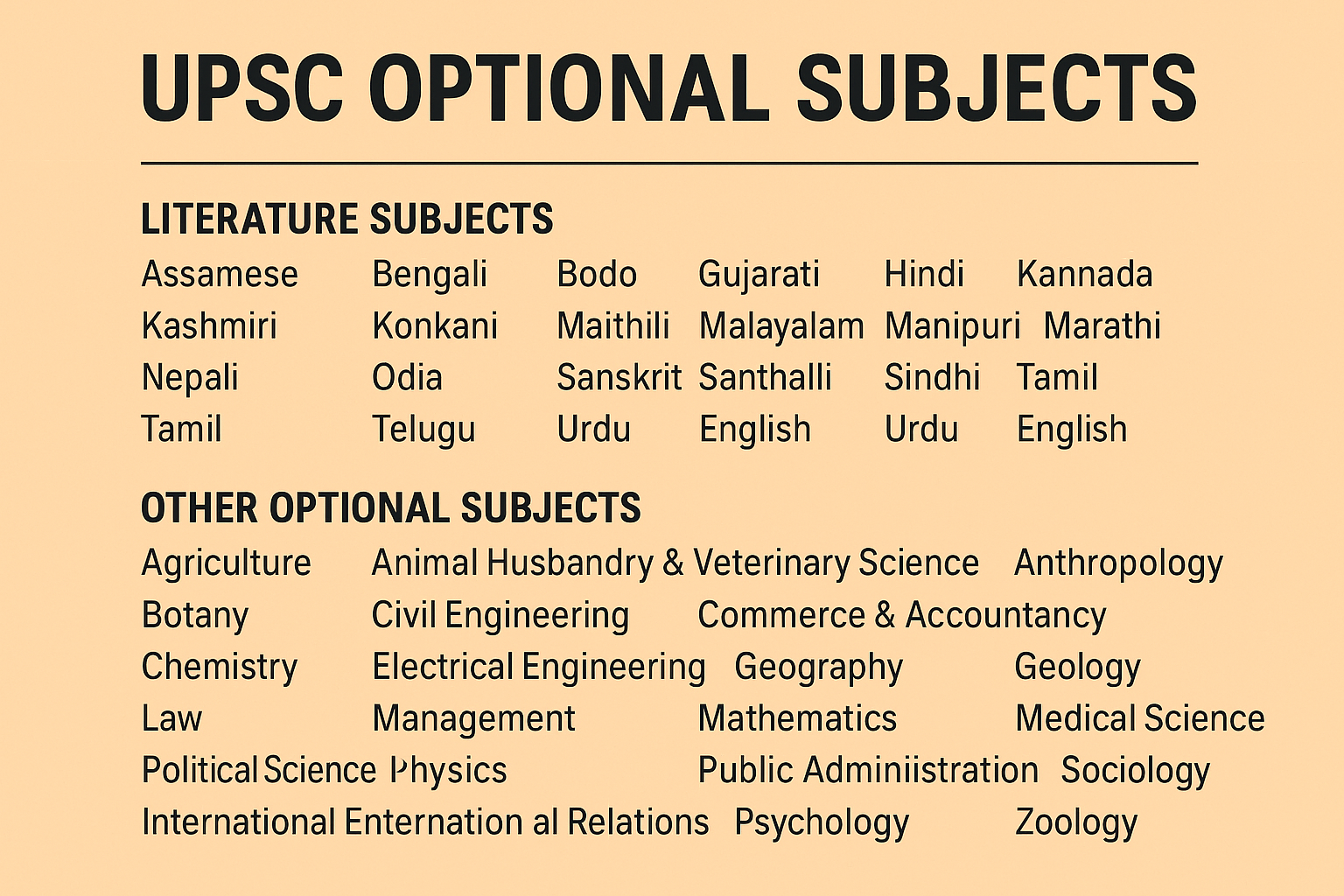 UPSC OPTIONAL SUBJECTS – COMPLETE GUIDE FOR ASPIRANTS