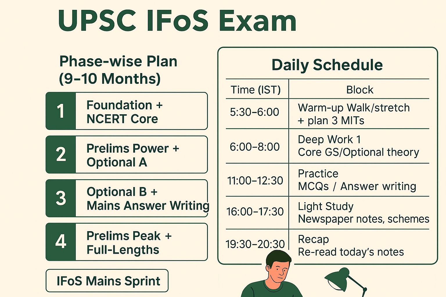 BEST STUDY PLAN FOR UPSC IFoS EXAM (WITH A PRACTICAL DAILY SCHEDULE)