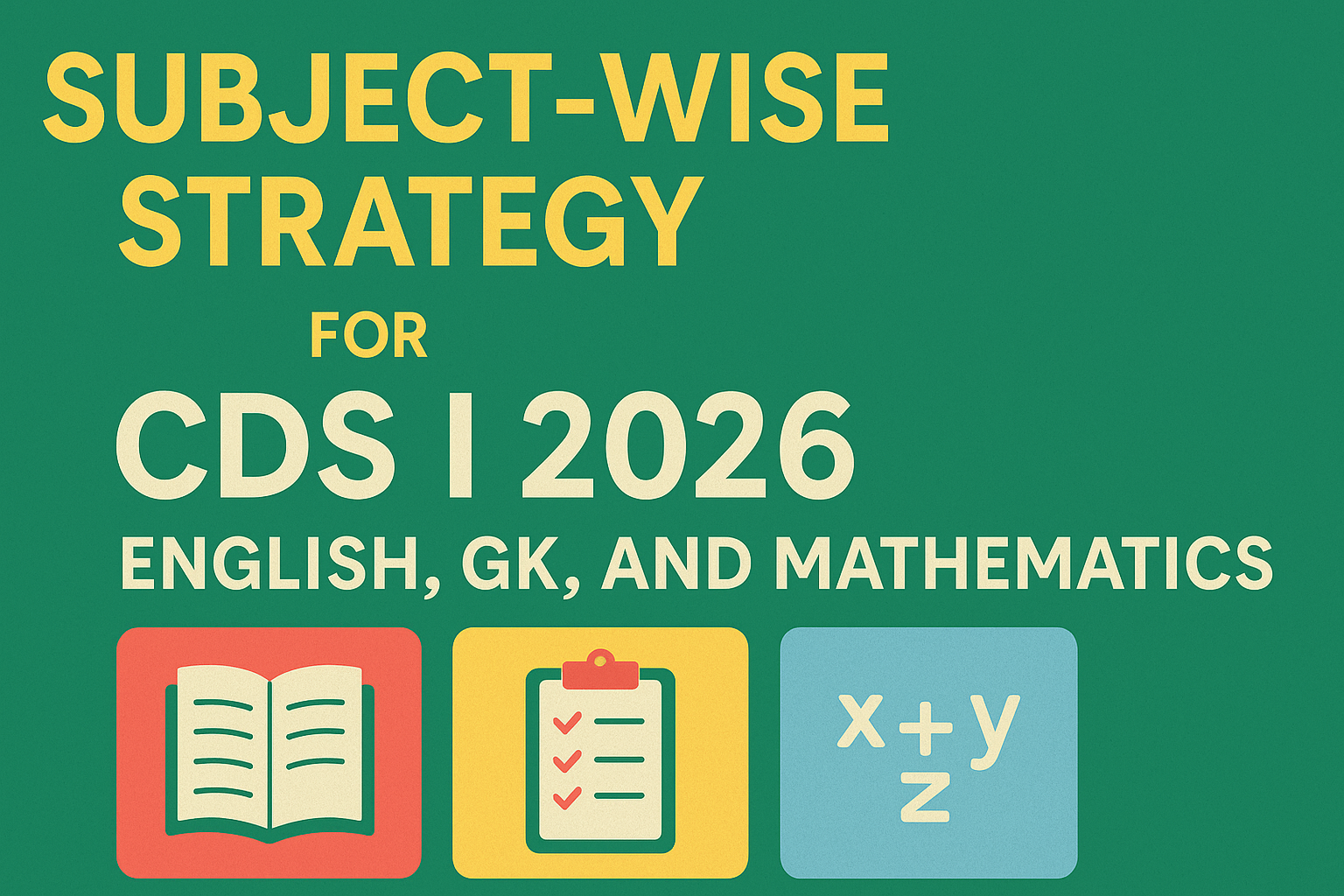 Subject-Wise Strategy for CDS I 2026: English, GK, and Mathematics