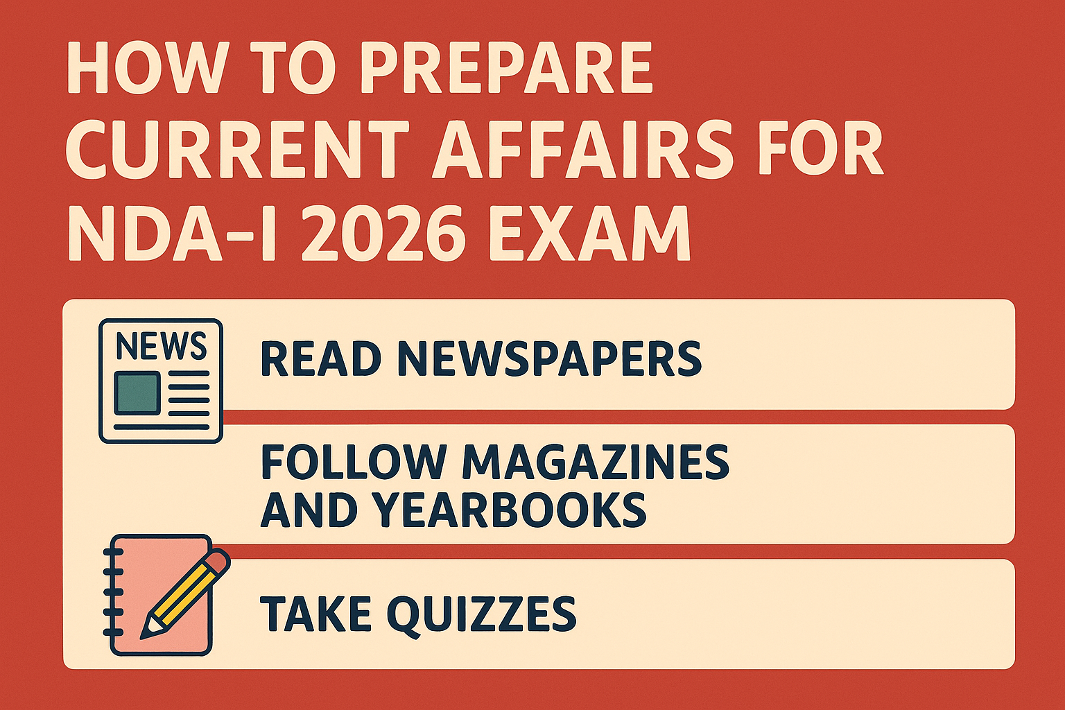 How to Prepare Current Affairs for NDA-I 2026 Exam