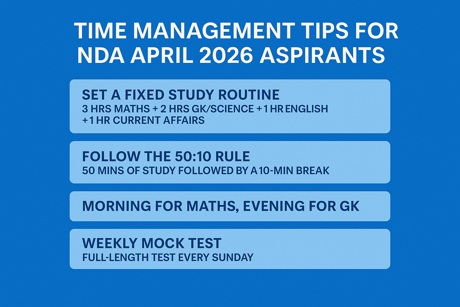 Time Management Tips for NDA April 2026 Aspirants