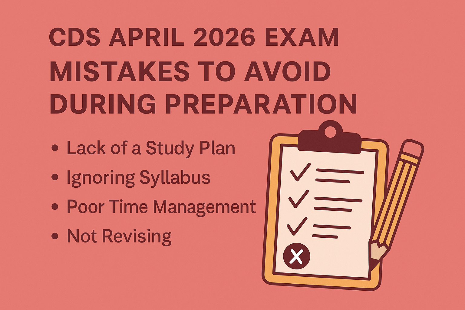 CDS April 2026 Exam – Mistakes to Avoid During Preparation