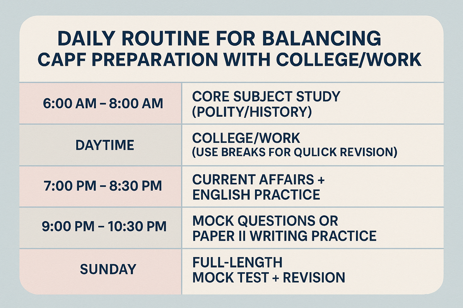 How to Balance CAPF Preparation with College/Work