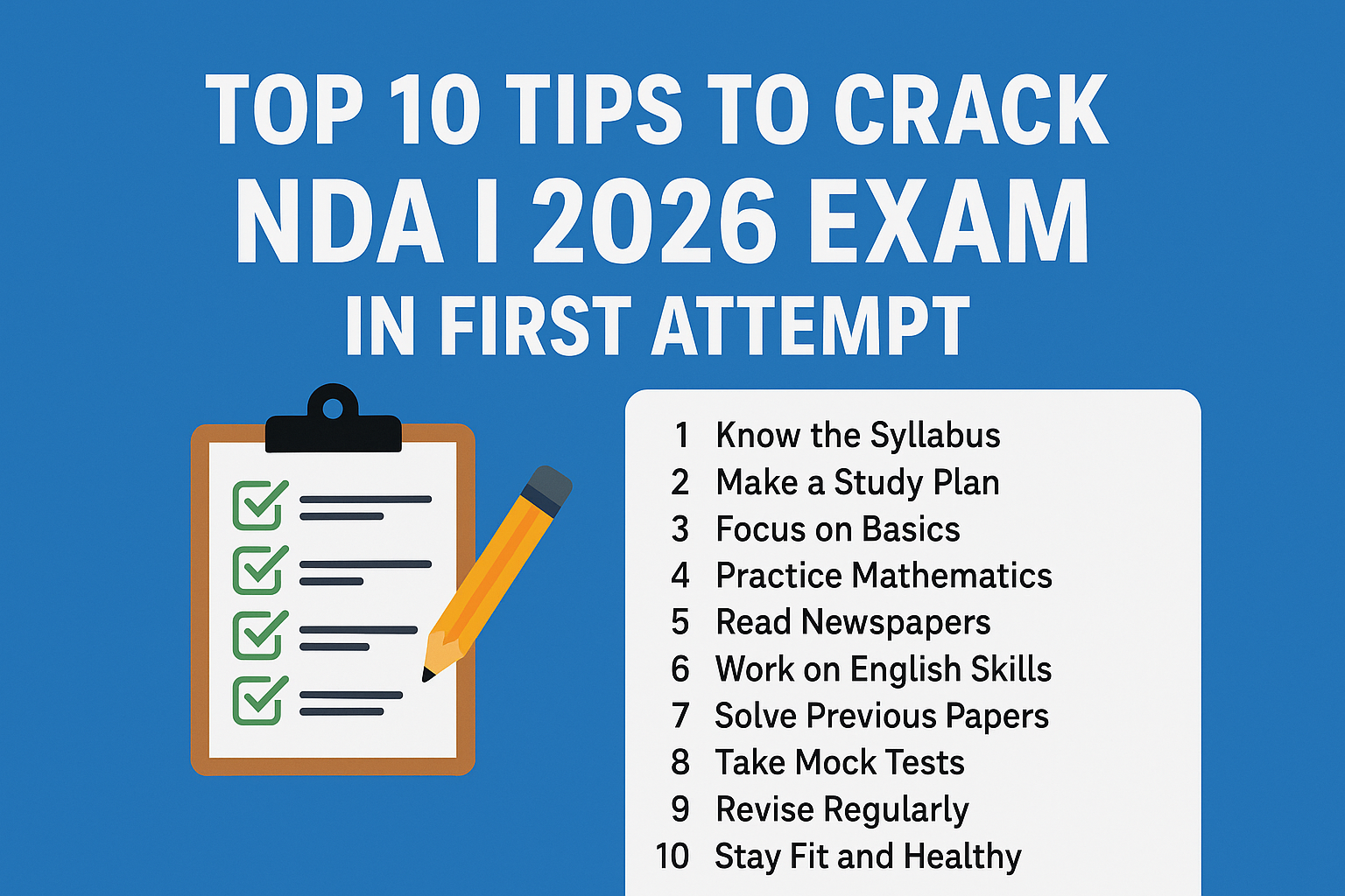 Top 10 Tips to Crack NDA I 2026 Exam in First Attempt