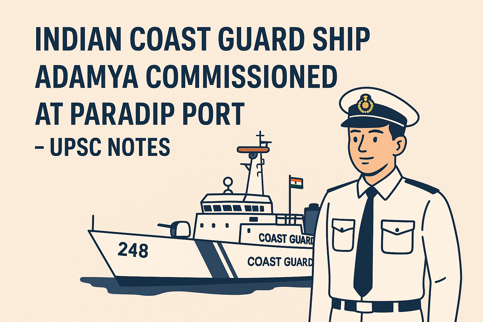 Indian Coast Guard Ship Adamya Commissioned at Paradip Port – UPSC Notes