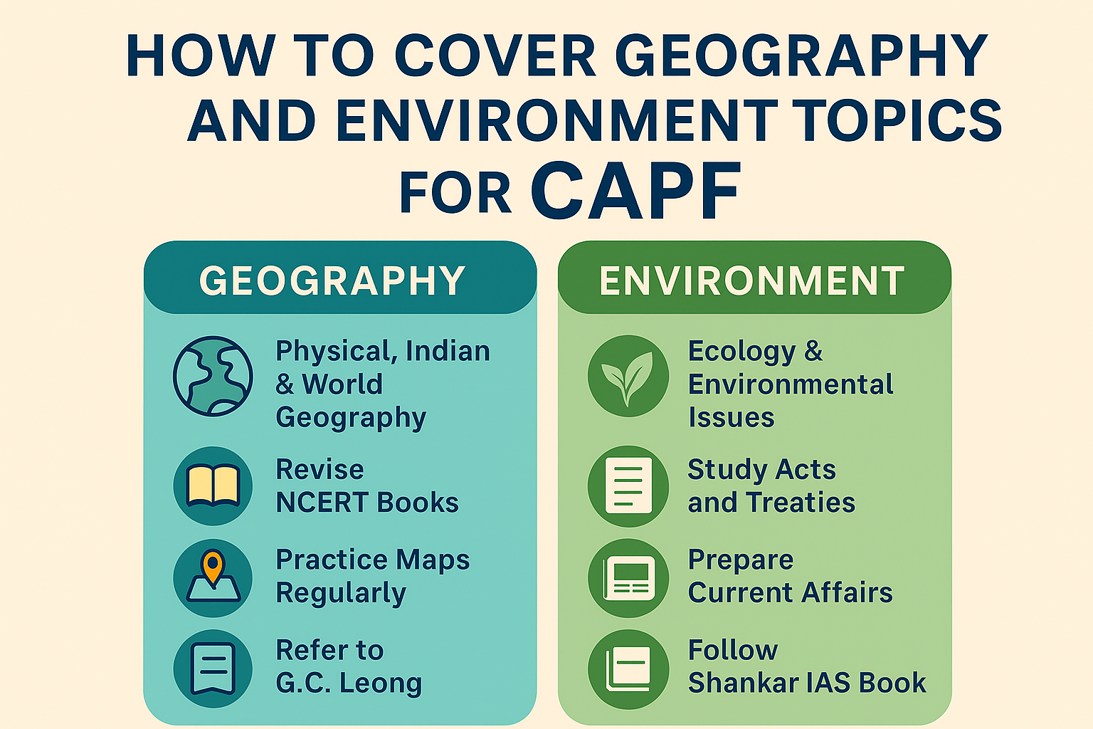 How to Cover Geography and Environment Topics for CAPF