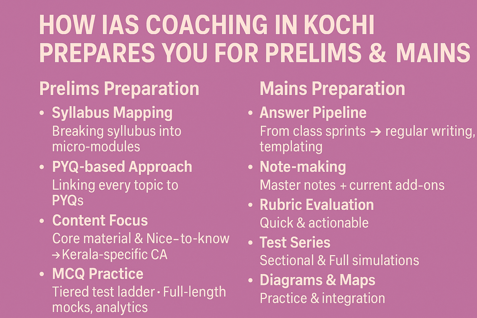 HOW IAS COACHING IN KOCHI PREPARES YOU FOR PRELIMS & MAINS