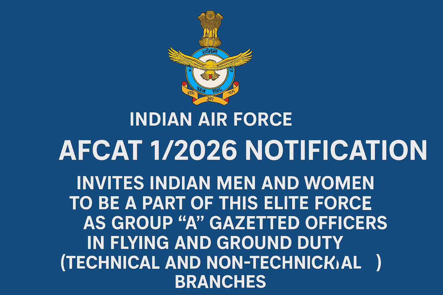 AFCAT 01/2026 Notification