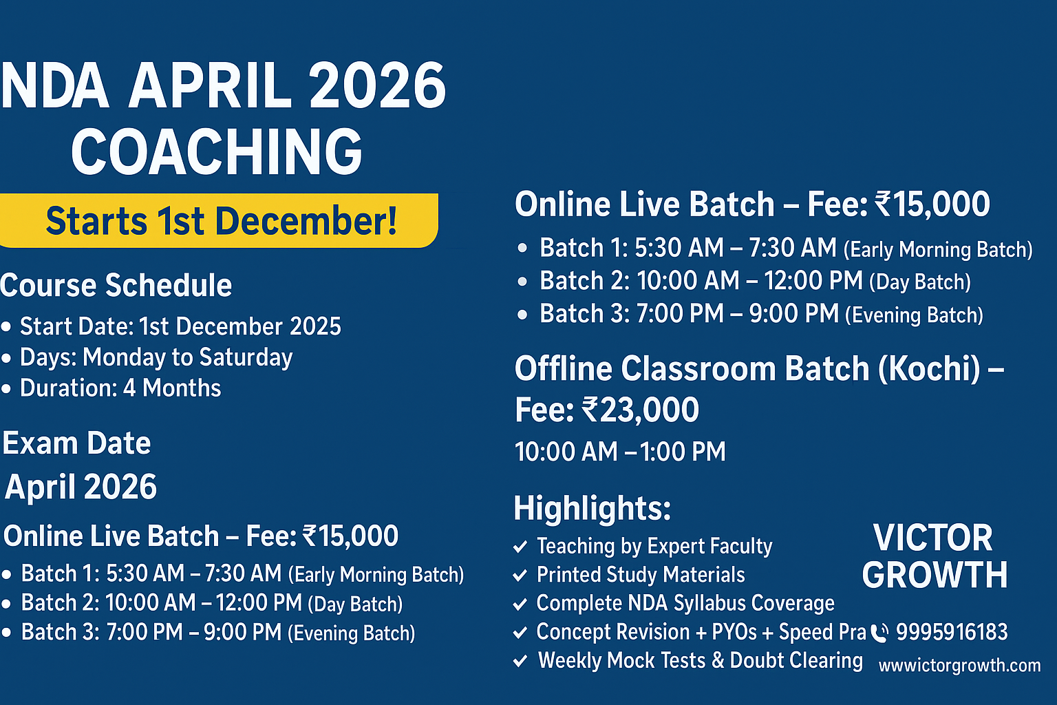 NDA April 2026 Coaching – 4-Month Intensive Training Program Starting on 1st December 2025