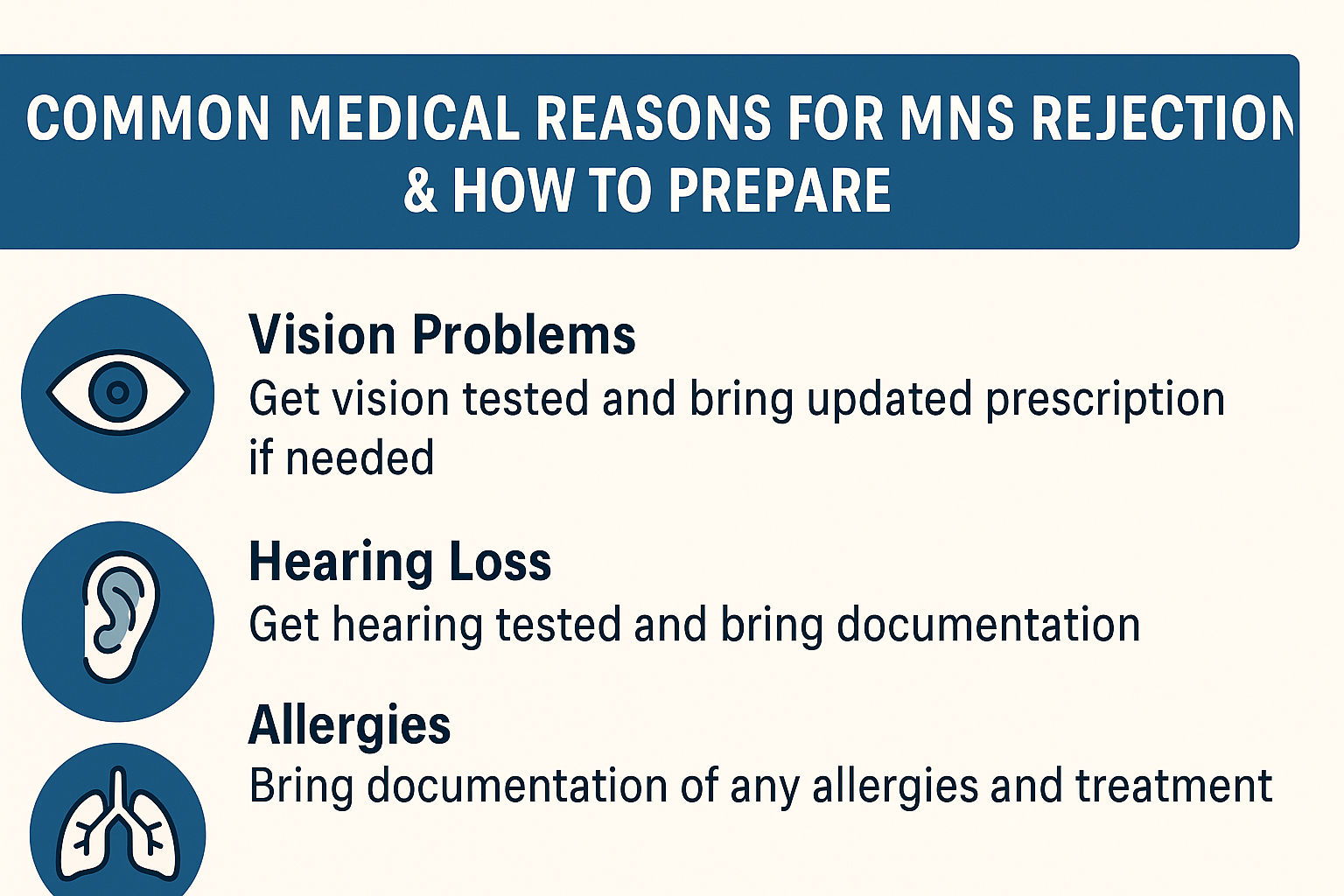 Common Medical Reasons for MNS Rejection & How to Prepare