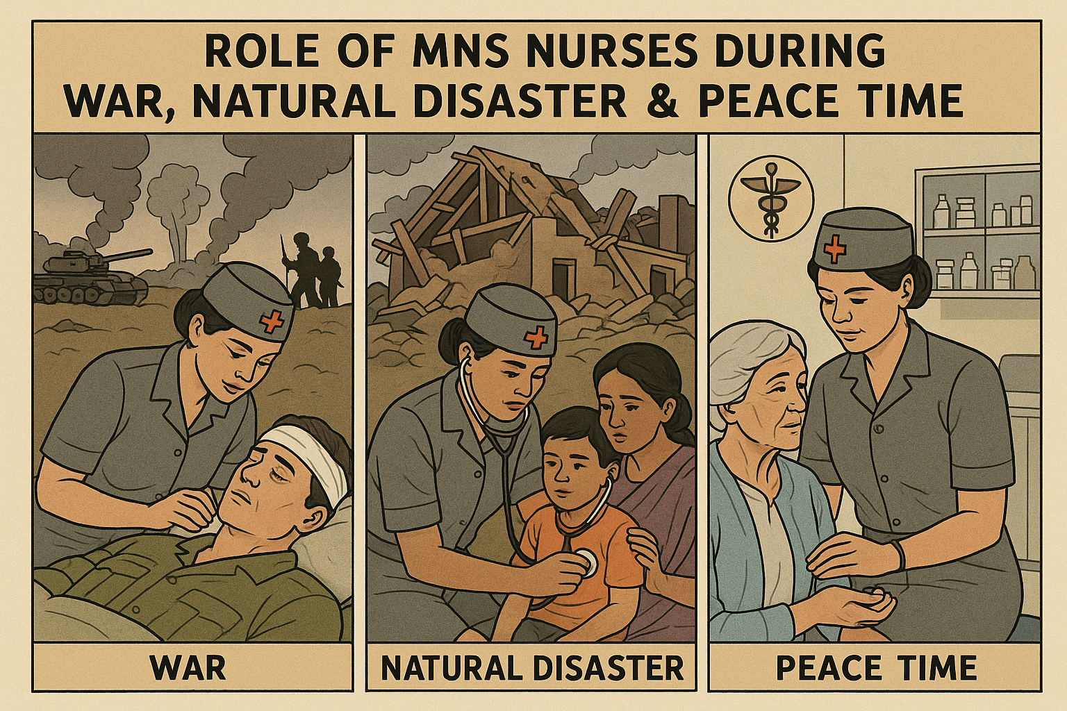 Role of MNS Nurses During War, Natural Disasters & Peace Time
