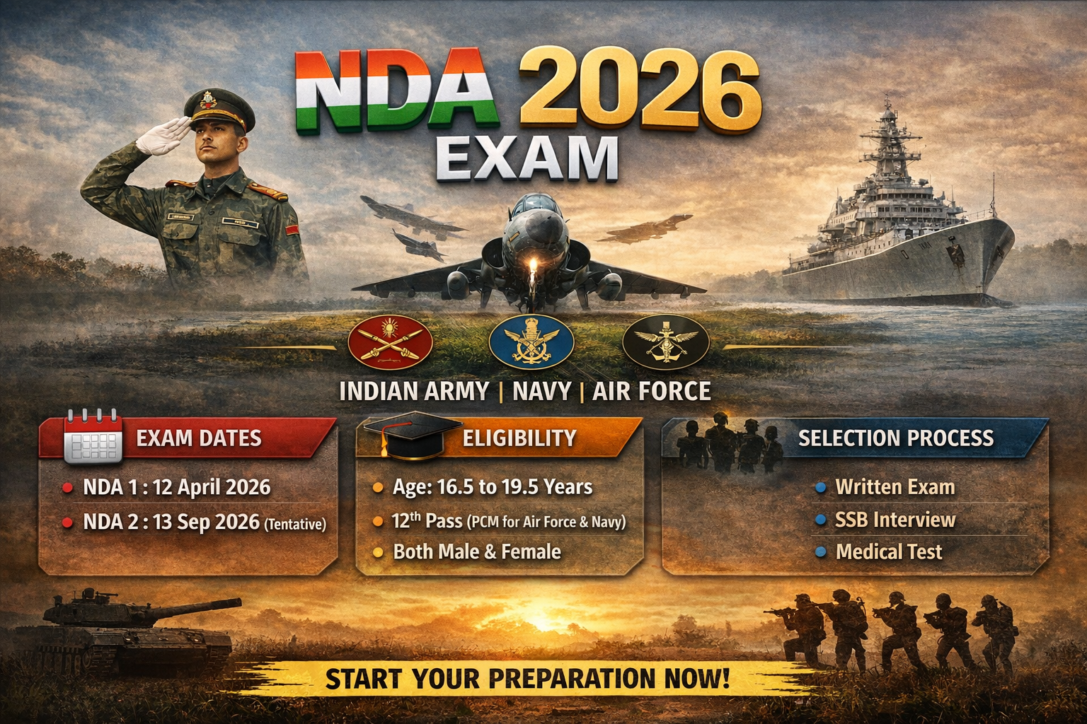 NDA 2026 COMPLETE NOTIFICATION: DATES, ELIGIBILITY & EXAM PATTERN – COMPLETE GUIDE