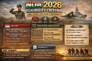 NDA 2026 Eligibility Criteria: Age, Height, Education & Nationality