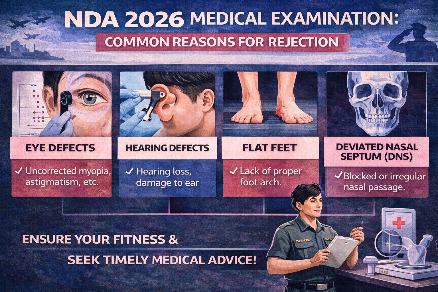NDA 2026 Medical Examination: Common Reasons for Rejection