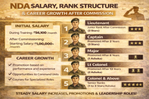 NDA Salary, Rank Structure & Career Growth After Commission