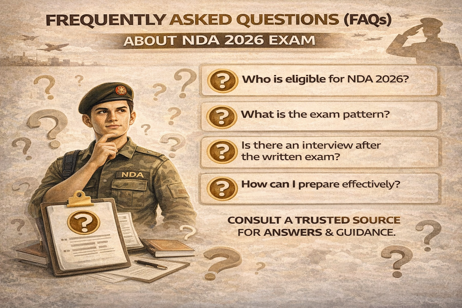 Frequently Asked Questions (FAQs) About NDA 2026 Exam – Complete & Updated Guide