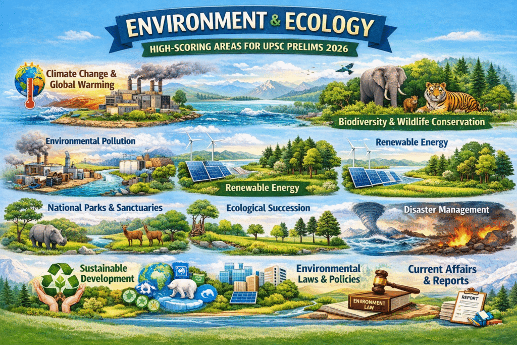 ENVIRONMENT & ECOLOGY: HIGH-SCORING AREAS FOR UPSC PRELIMS 2026