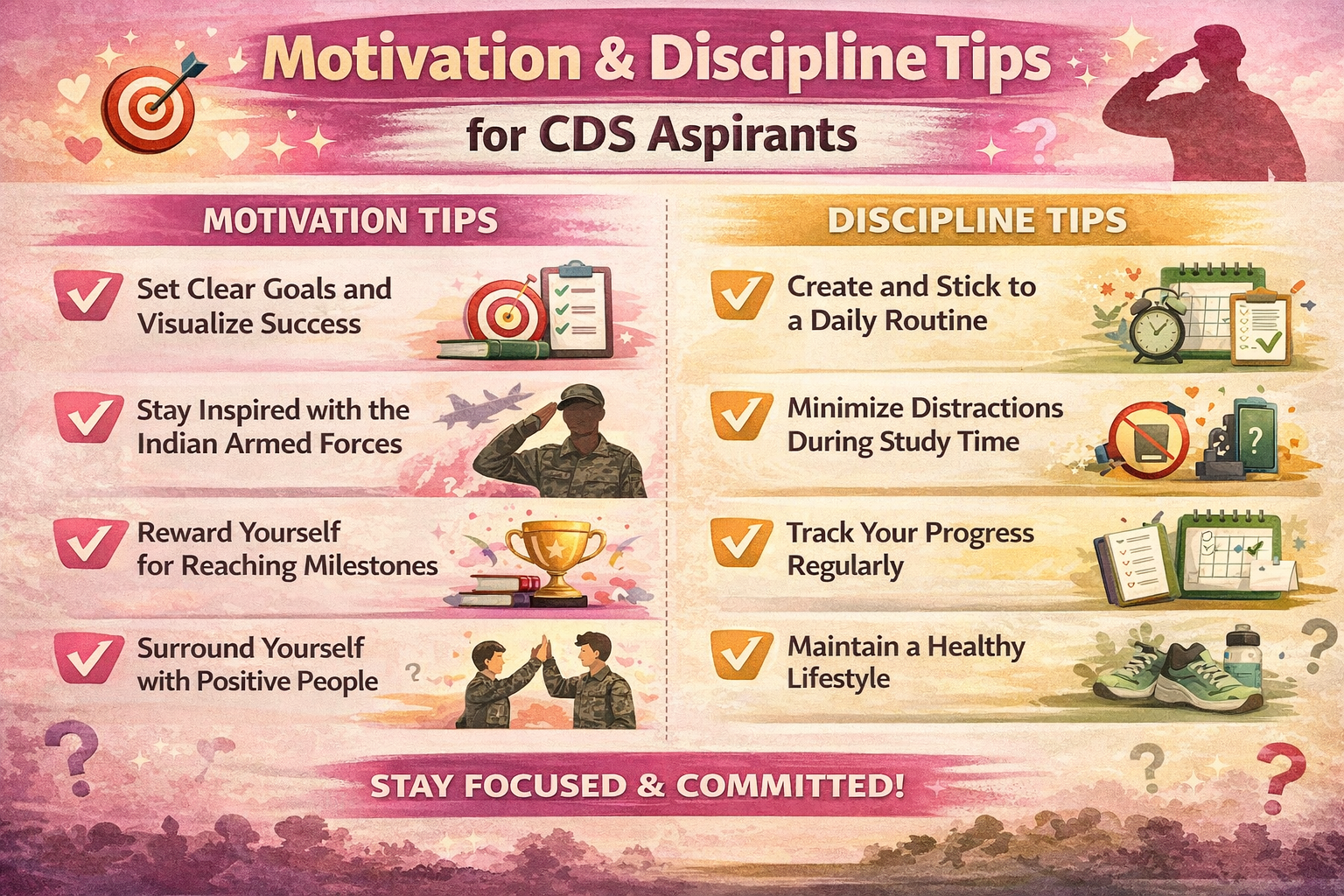 Motivation & Discipline Tips for CDS Aspirants – Stay Focused & Crack CDS with Confidence