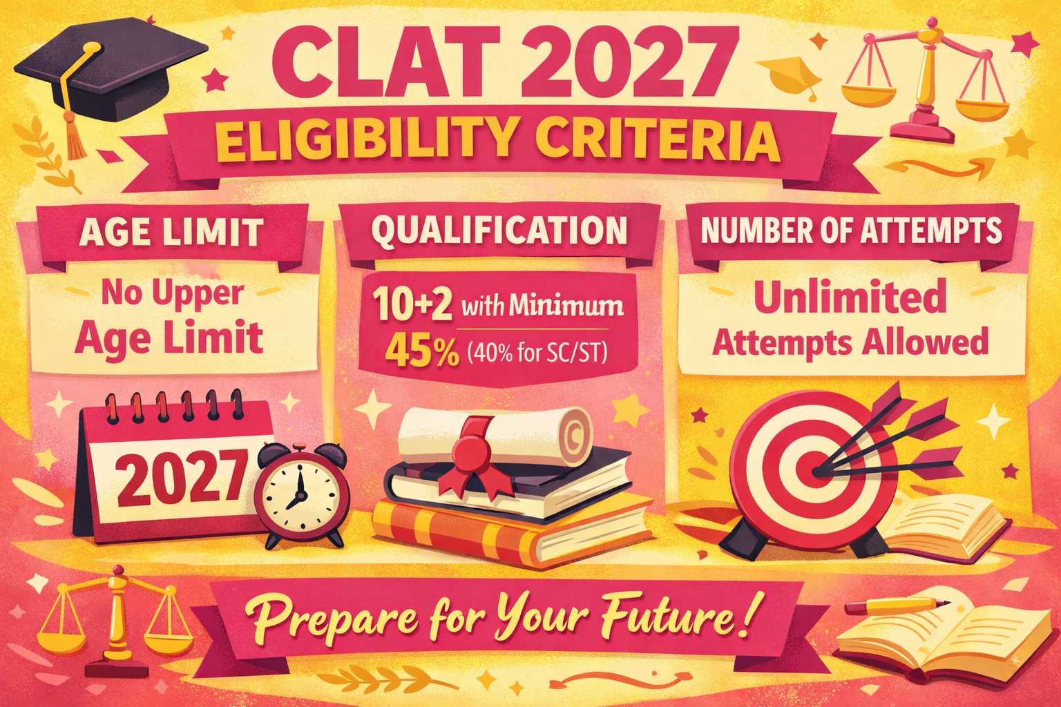 CLAT 2027 Eligibility Criteria: Age Limit, Qualification & Attempts
