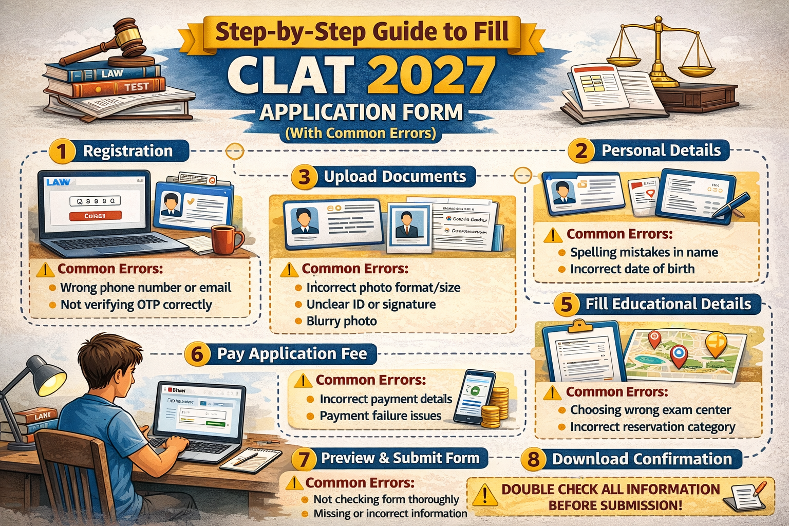 Step-by-Step Guide to Fill CLAT 2027 Application Form (With Common Errors)