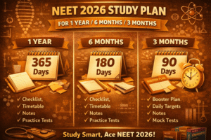 NEET 2026 Study Plan for 1 Year / 6 Months / 3 Months