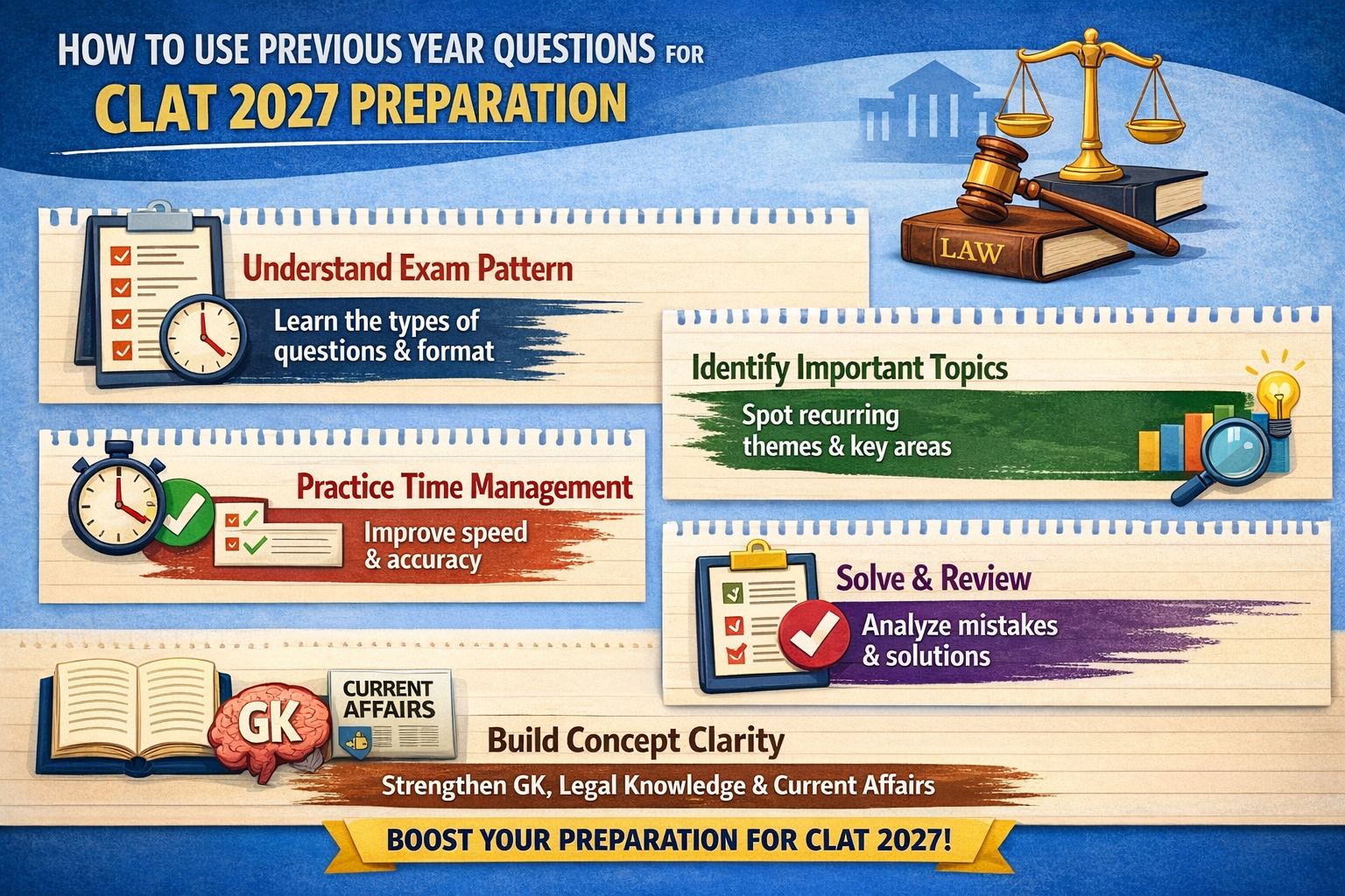 HOW TO USE PREVIOUS YEAR QUESTIONS FOR CLAT 2027 PREPARATION