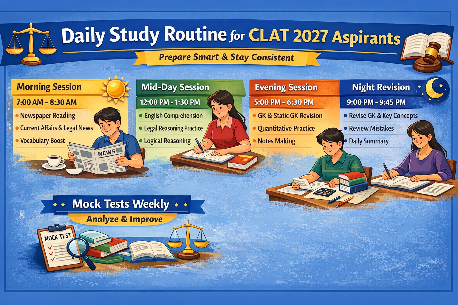 Daily Study Routine for CLAT 2027 Aspirants