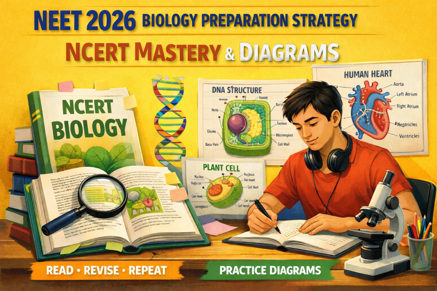 NEET 2026 BIOLOGY PREPARATION STRATEGY : NCERT MASTERY & DIAGRAMS