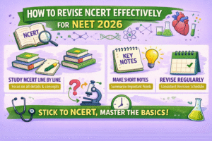 HOW TO REVISE NCERT EFFECTIVELY FOR NEET 2026 CREATE AN MAGE RELATING TO THIS TOPIC WITH GREEN AND LAVENDER AND YELLOW