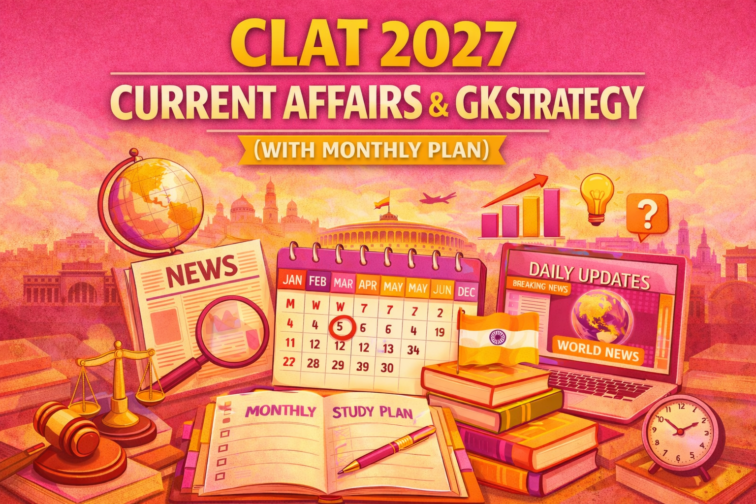CLAT 2027 CURRENT AFFAIRS & GK STRATEGY (WITH MONTHLY PLAN)
