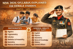 NDA 2026 SYLLABUS EXPLAINED FOR KERALA STUDENTS (MATHS + GAT)