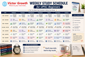Weekly Study Schedule for UPSC Beginners