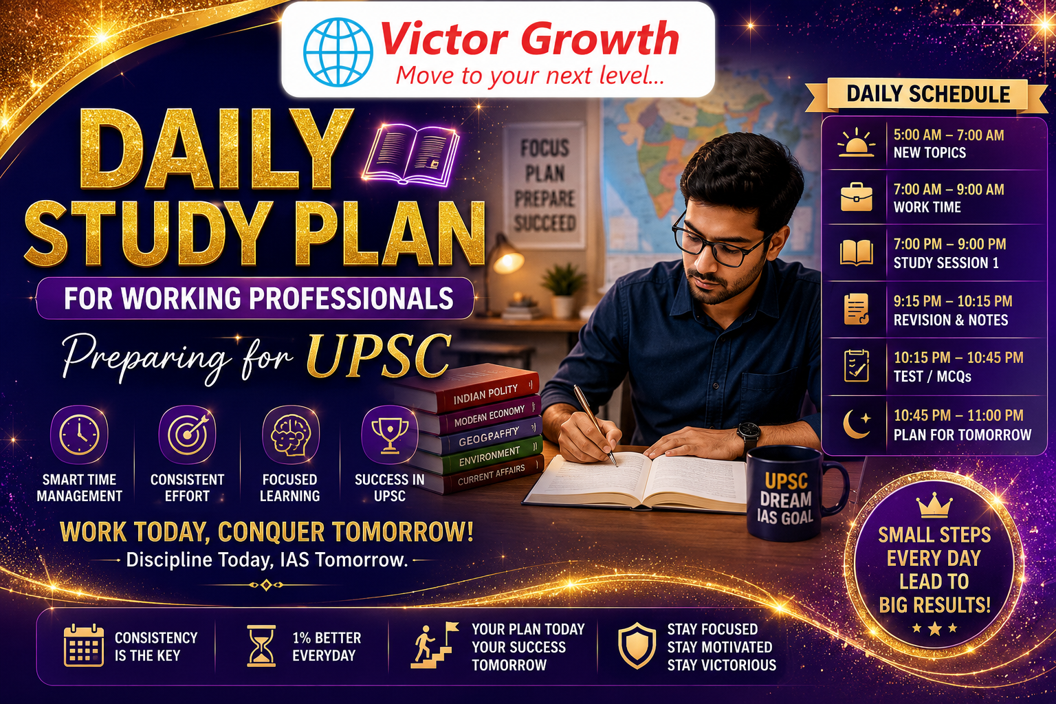 Daily Study Plan for Working Professionals Preparing for UPSC