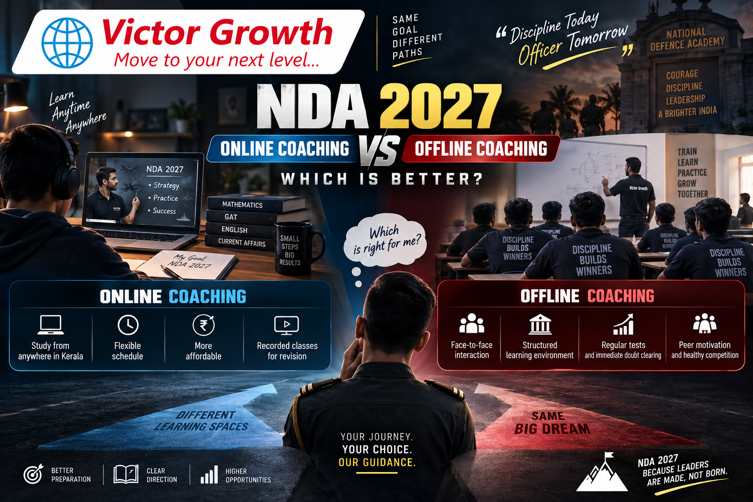 NDA 2027 Online Coaching vs Offline Coaching: Which Is Better?
