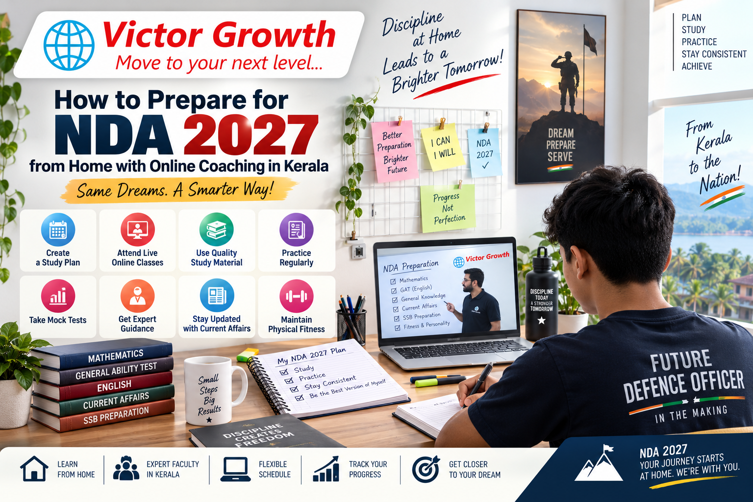 How to Prepare for NDA 2027 from Home with Online Coaching in Kerala