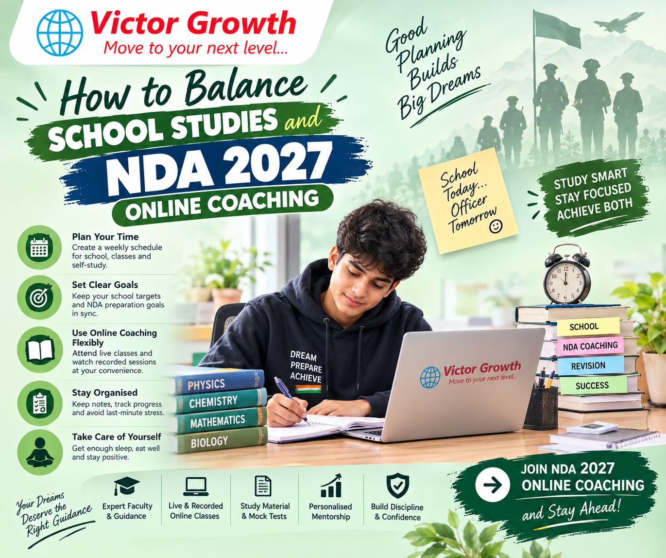 HOW TO BALANCE SCHOOL STUDIES AND NDA 2027 ONLINE COACHING