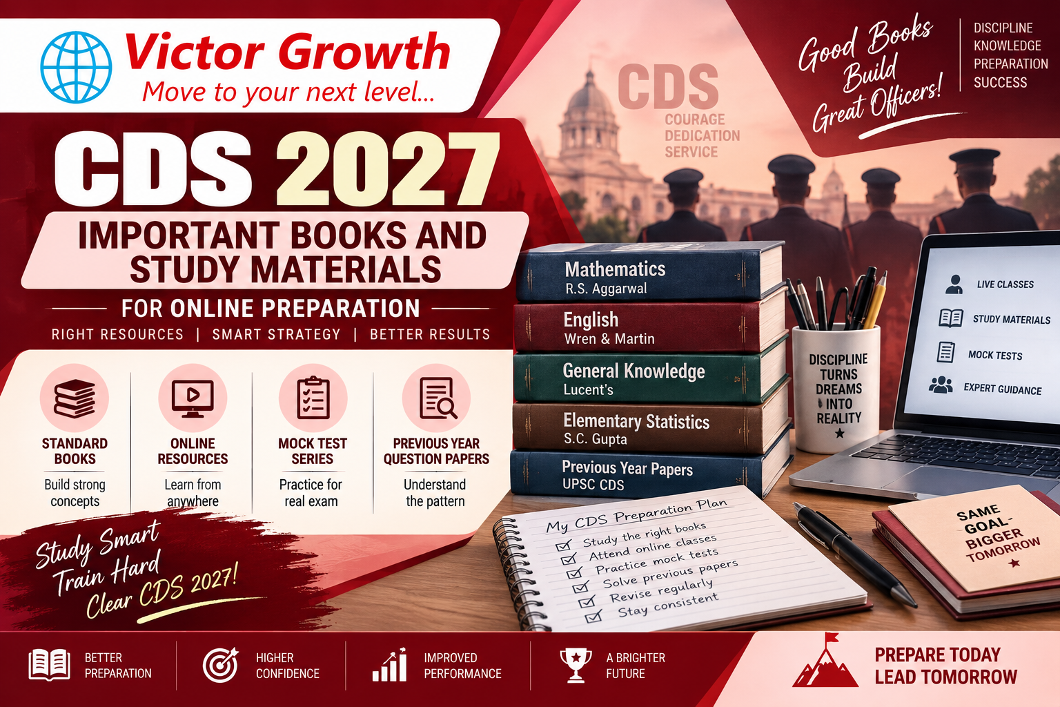 CDS 2027 Important Books and Study Materials for Online Preparation