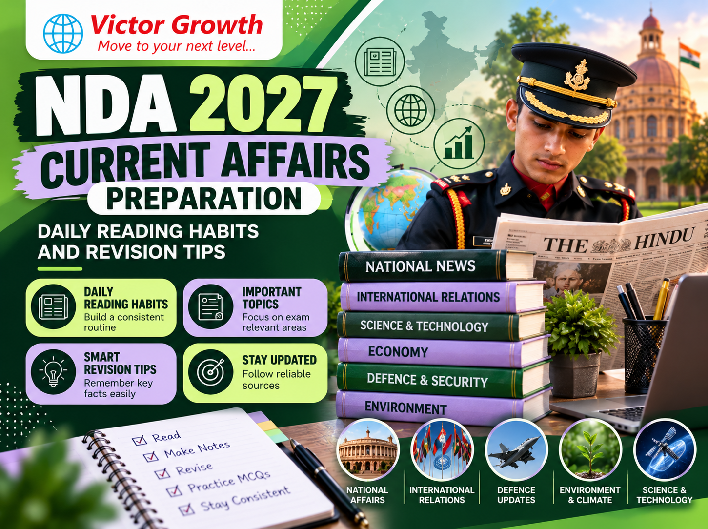 NDA 2027 Current Affairs Preparation: Daily Reading Habits and Revision Tips